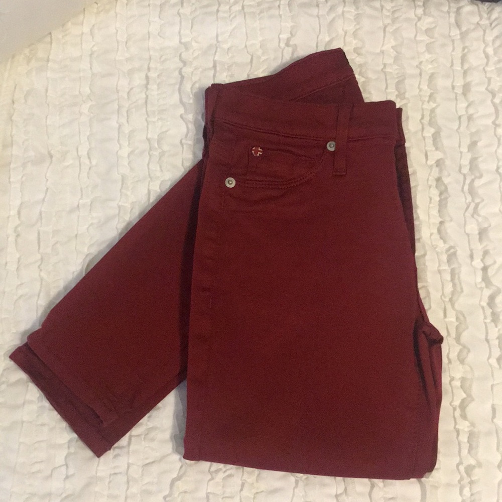 Hudson red skinny jeans sz 24 sm Like new